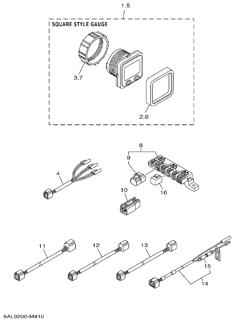 Yamaha F150FET, FL150FET OPTIONAL PARTS 2 parts diagram