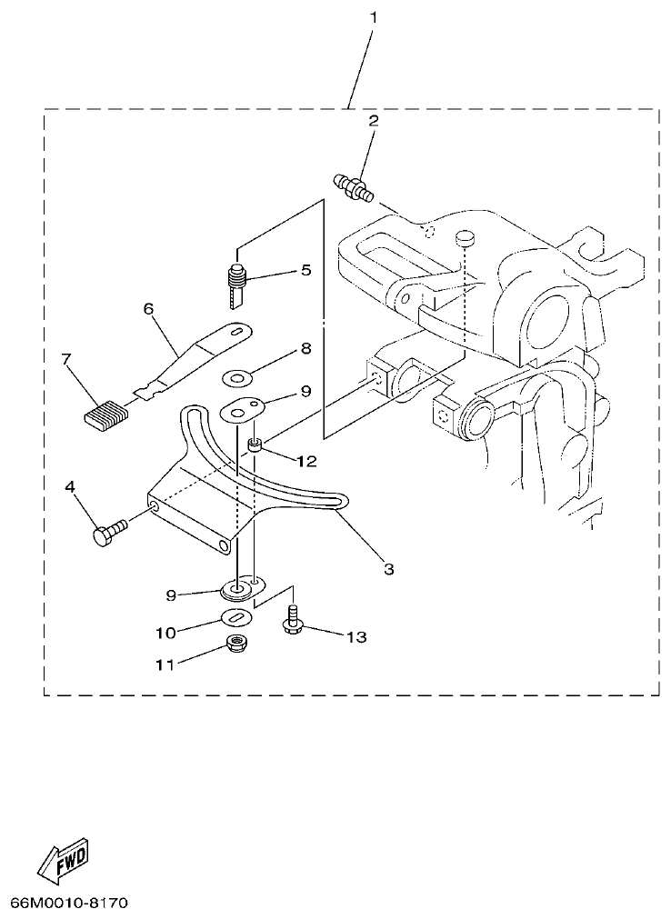 Yamaha F15A STEERING FRICTION parts diagram