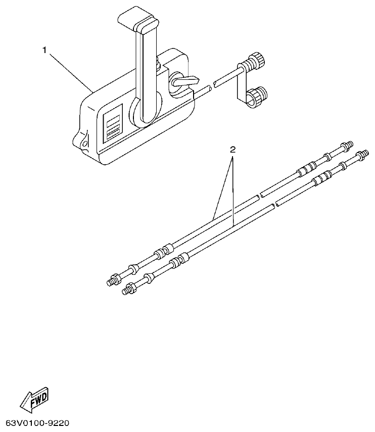 Yamaha F15A REMOTE CONTROL BOX parts diagram
