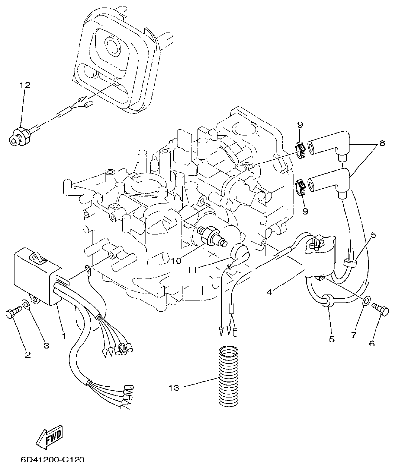 Yamaha F15B ELECTRICAL 1 parts diagram