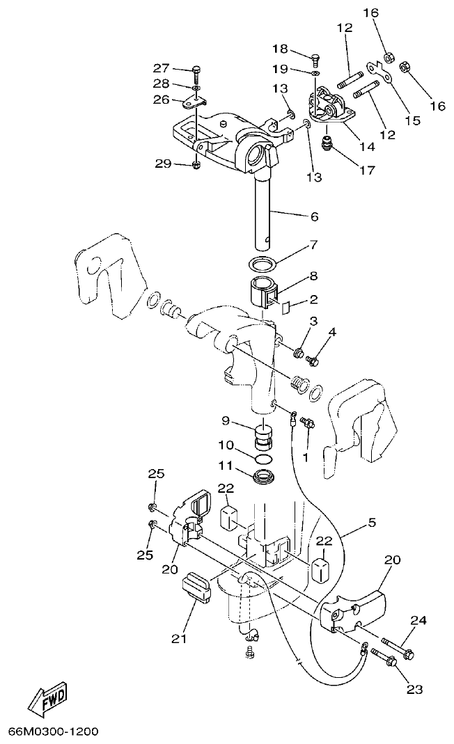 Yamaha F15B BRACKET 2 parts diagram