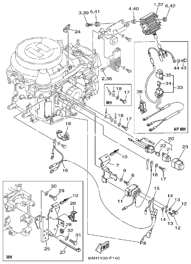 Yamaha F15C ELECTRICAL 2 parts diagram