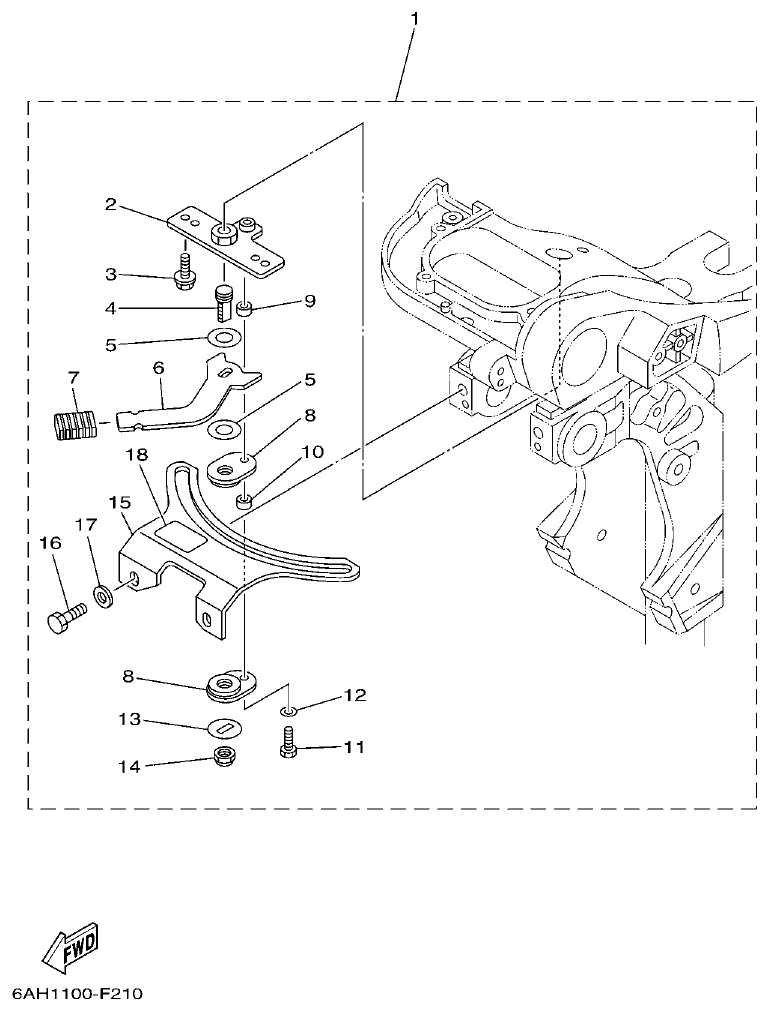 Yamaha F15C STEERING FRICTION parts diagram