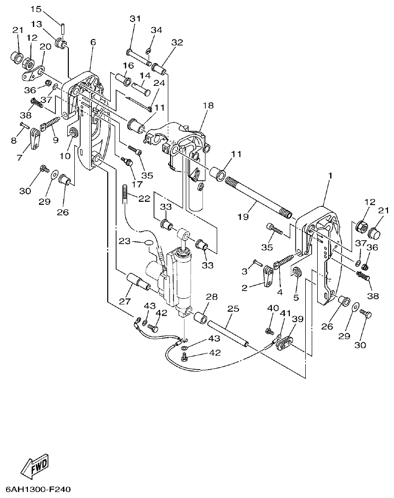 Yamaha F15C BRACKET 2 parts diagram