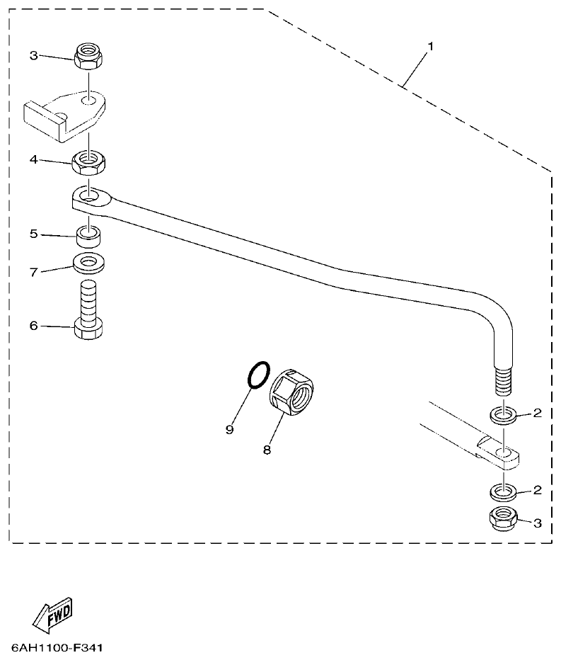 Yamaha F15C STEERING GUIDE parts diagram