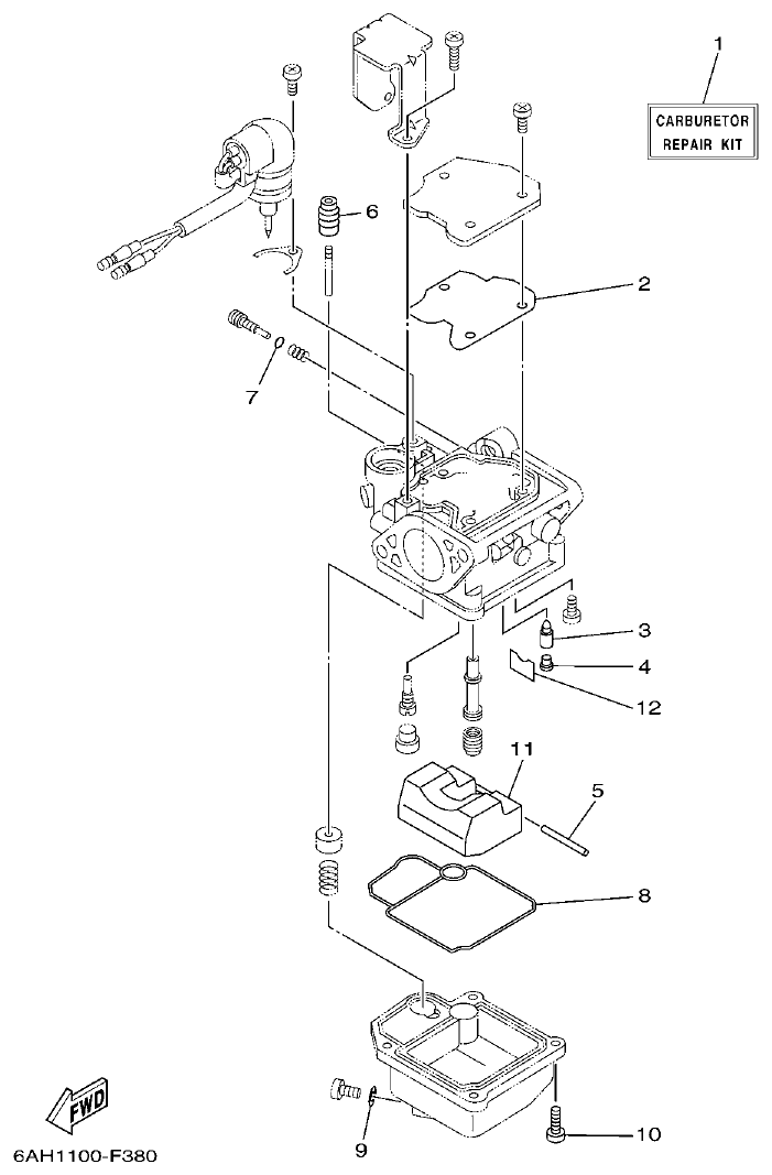 Yamaha F15C REPAIR KIT 2 parts diagram