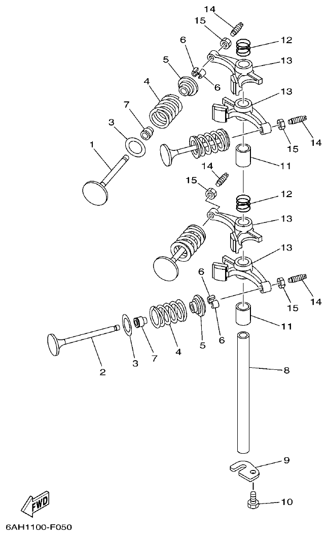 Yamaha F15C VALVE parts diagram