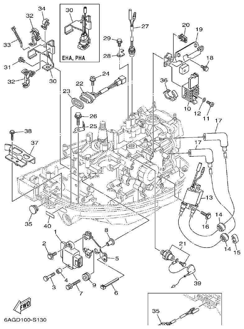 Yamaha 20 ELECTRICAL 1 parts diagram