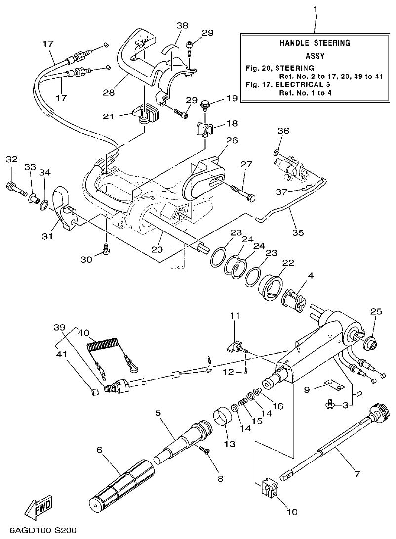 Yamaha 20 STEERING parts diagram