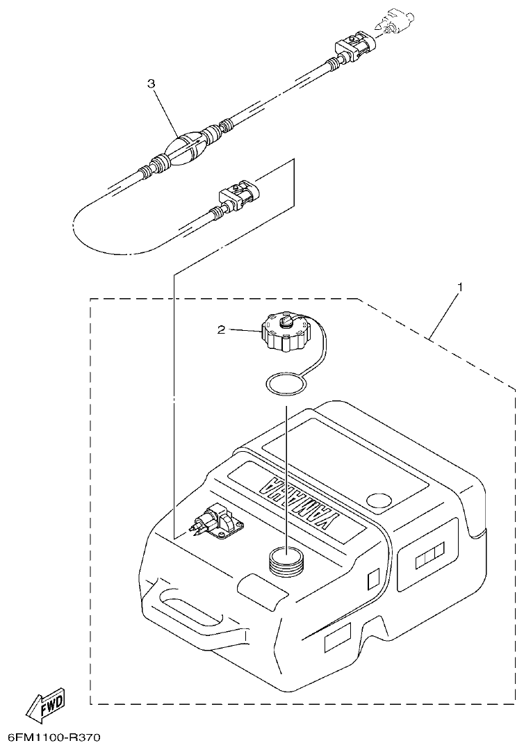 Yamaha 20 FUEL TANK parts diagram