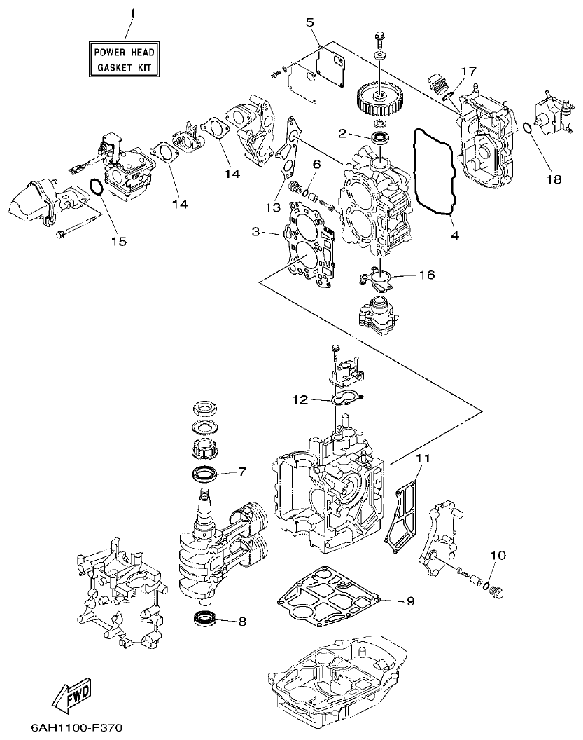 Yamaha 20 REPAIR KIT 1 parts diagram