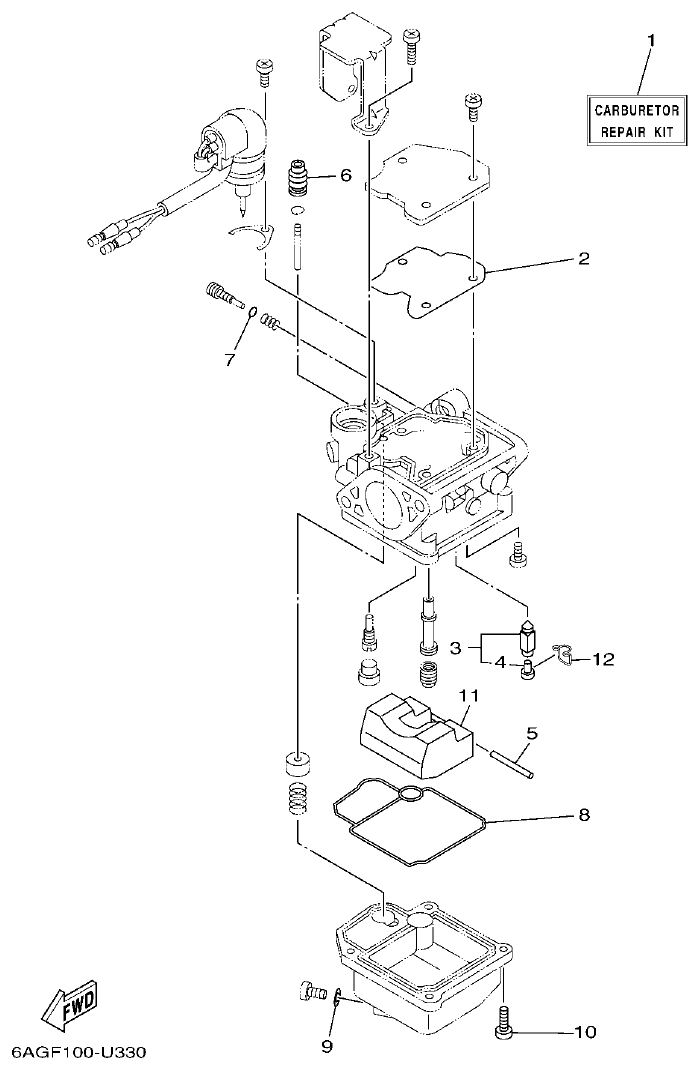 Yamaha 20 REPAIR KIT 2 parts diagram