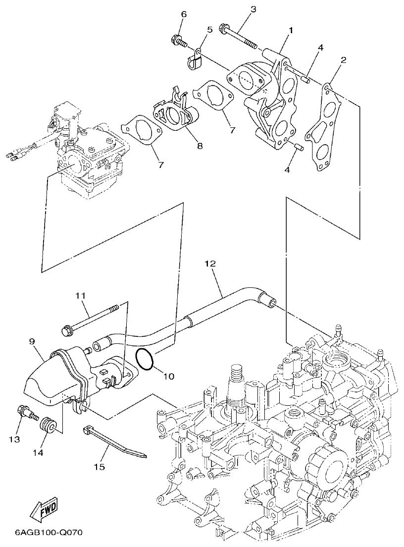 Yamaha 20 INTAKE parts diagram