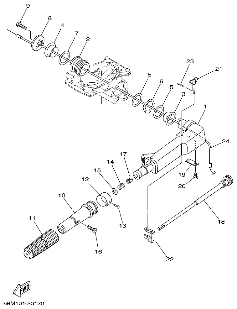 Yamaha 5AMH STEERING parts diagram