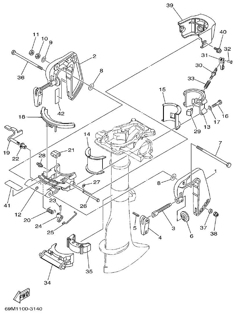 Yamaha 5AMH BRACKET parts diagram