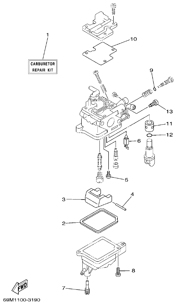 Yamaha 5AMH REPAIR KIT 2 parts diagram