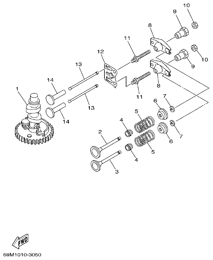 Yamaha 5AMH VALVE parts diagram