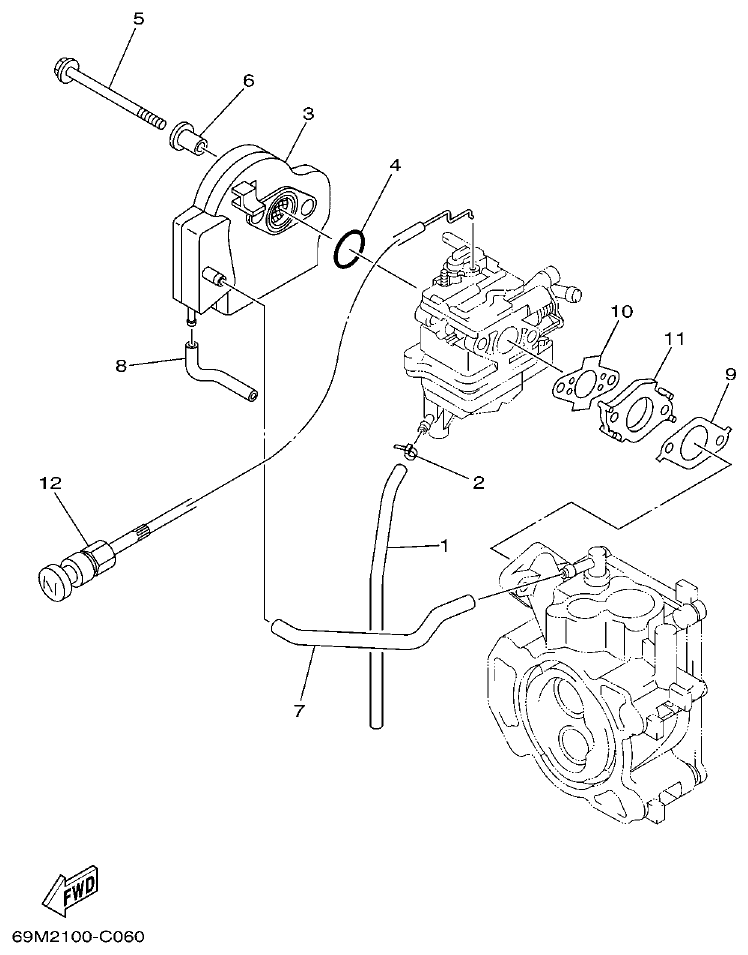 Yamaha 5AMH INTAKE parts diagram