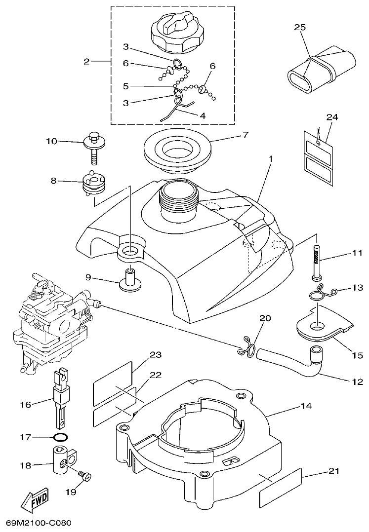 Yamaha 5AMH FUEL parts diagram