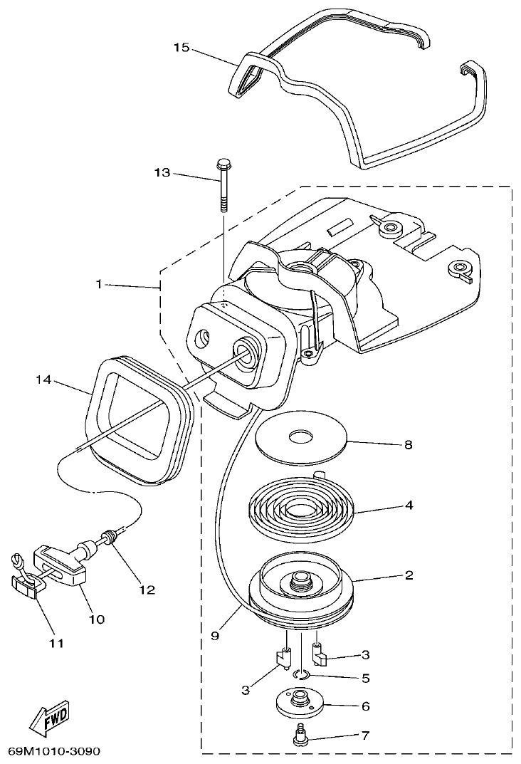 Yamaha 5AMH STARTER parts diagram