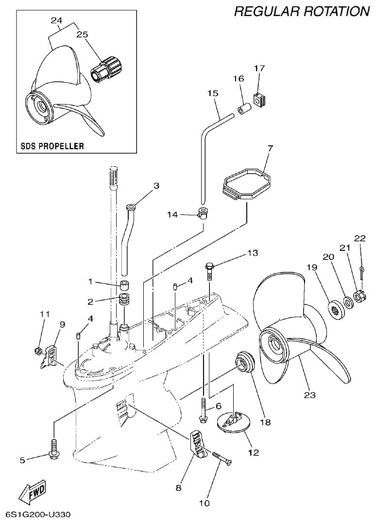 Yamaha F200BET, FL200BET LOWER CASING & DRIVE 2 parts diagram