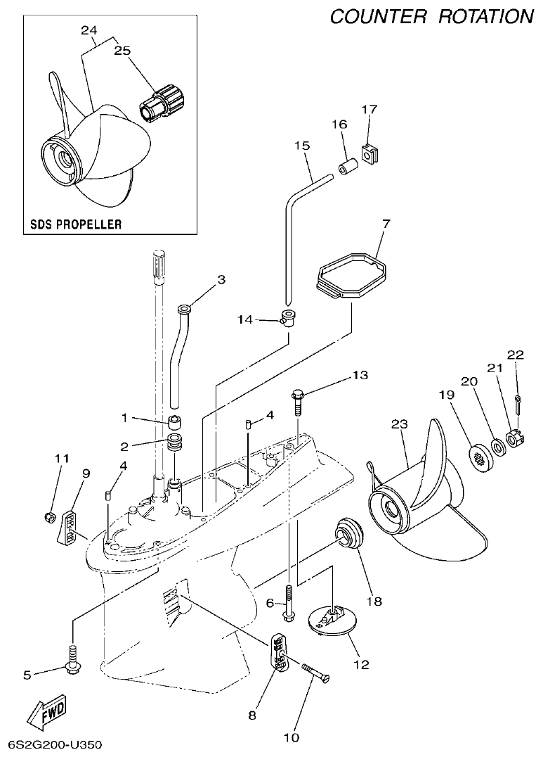 Yamaha F200BET, FL200BET LOWER CASING & DRIVE 4 parts diagram