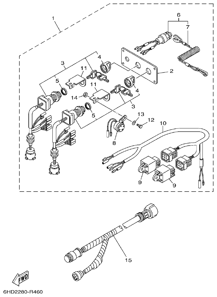 Yamaha F200BET, FL200BET OPTIONAL PARTS 6 parts diagram