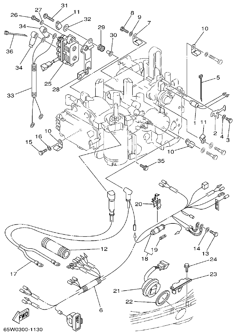 Yamaha F20A, F25A ELECTRICAL 2 parts diagram