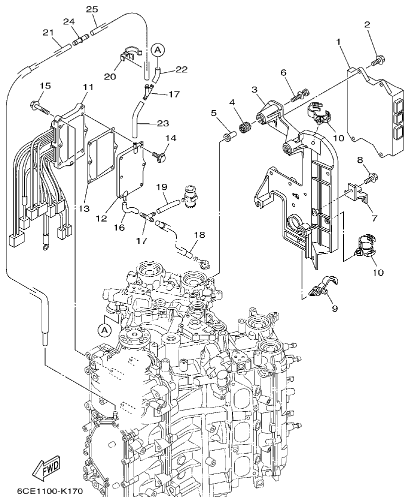 Yamaha F250DET, FL250DET ELECTRICAL 1 parts diagram