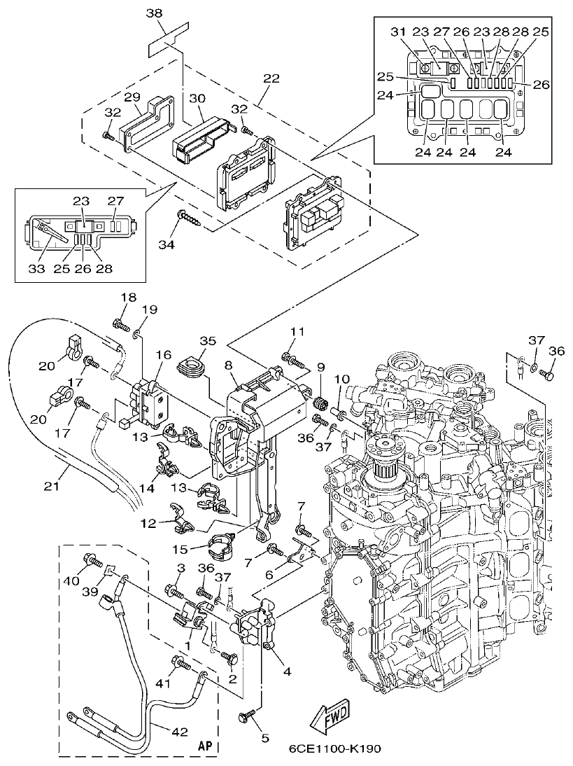 Yamaha F250DET, FL250DET ELECTRICAL 3 parts diagram