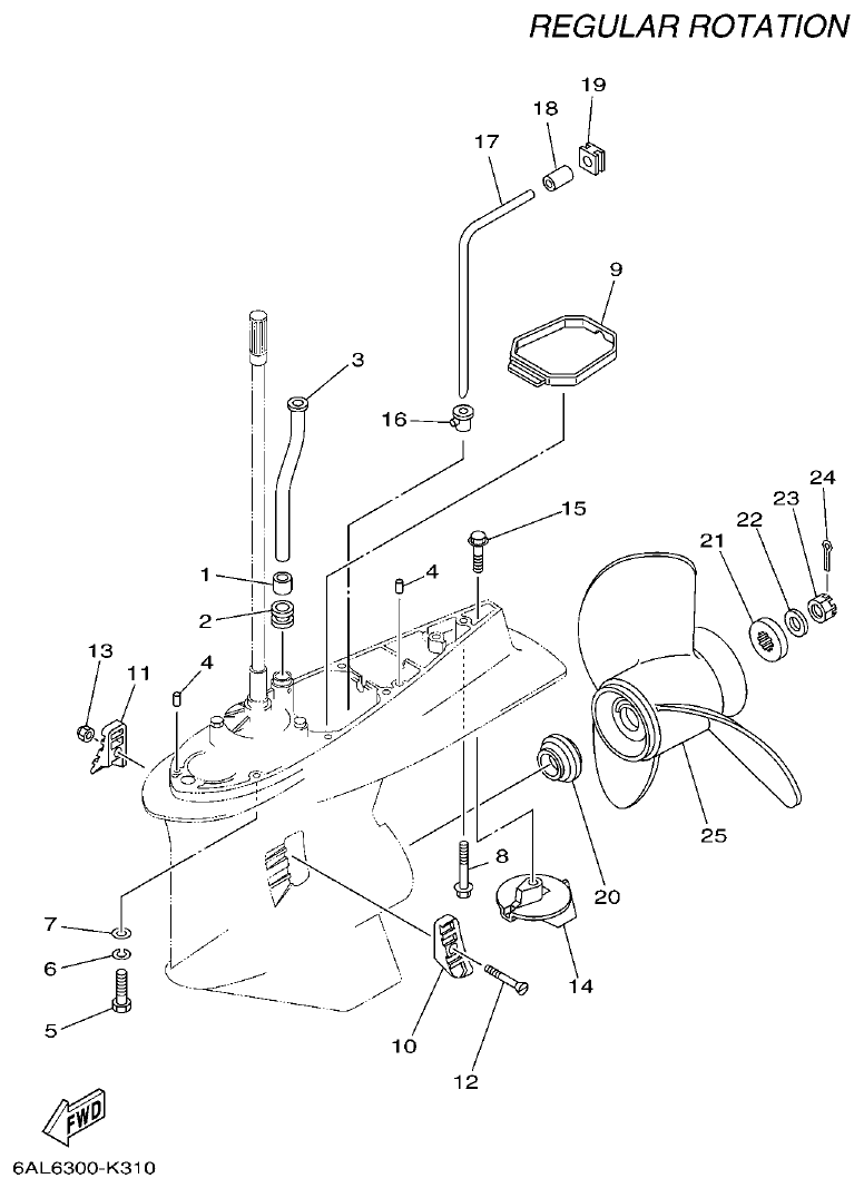Yamaha F250GET, FL250GET LOWER CASING & DRIVE 2 parts diagram