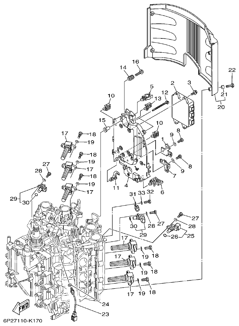 Yamaha F250GET, FL250GET ELECTRICAL 1 parts diagram