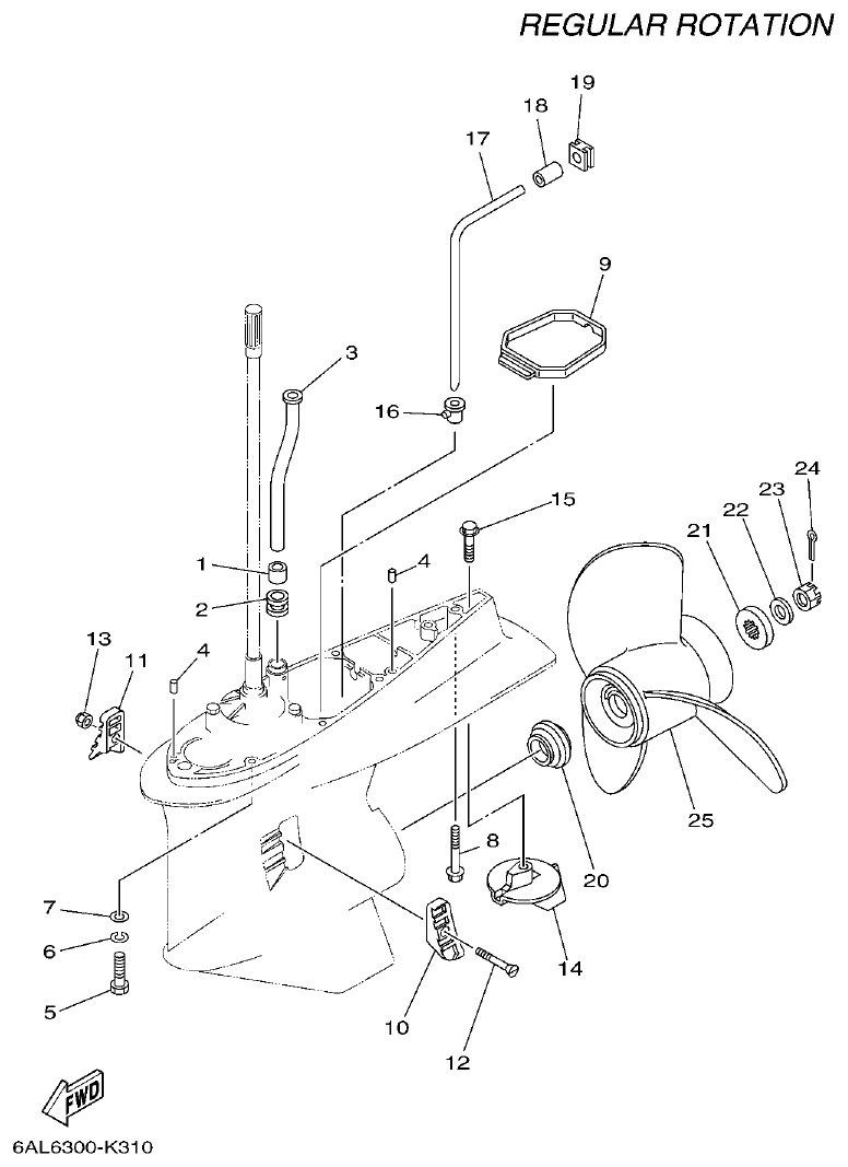 Yamaha F250GET, FL250GET LOWER CASING & DRIVE 2 parts diagram