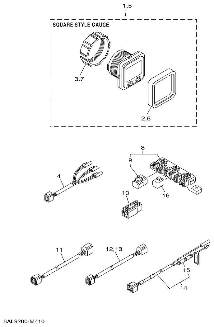 Yamaha F250GET, FL250GET OPTIONAL PARTS 1 parts diagram