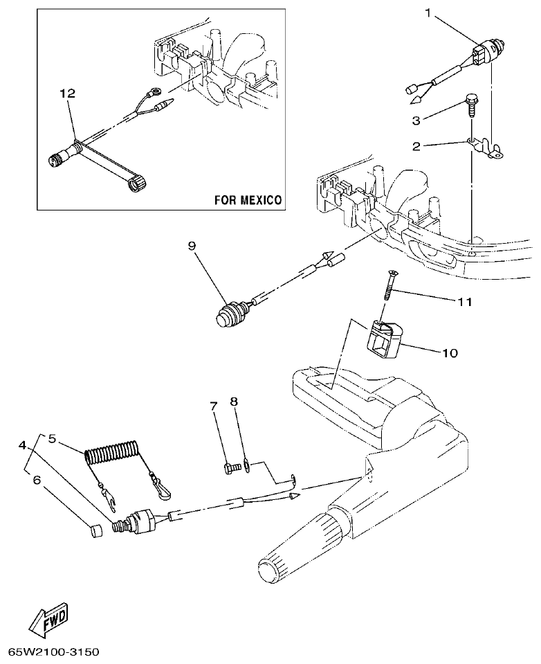 Yamaha F25A ELECTRICAL 3 parts diagram