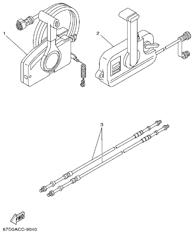 Yamaha F25A REMOTE CONTROL BOX parts diagram
