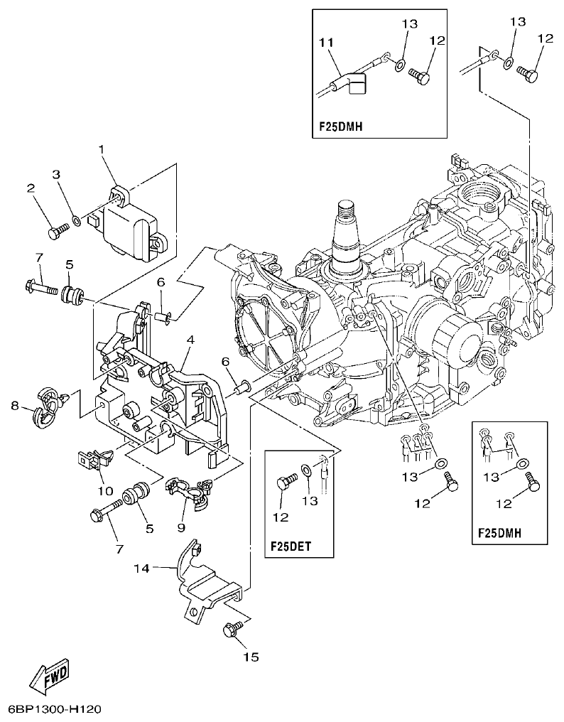 Yamaha F25D ELECTRICAL 1 parts diagram