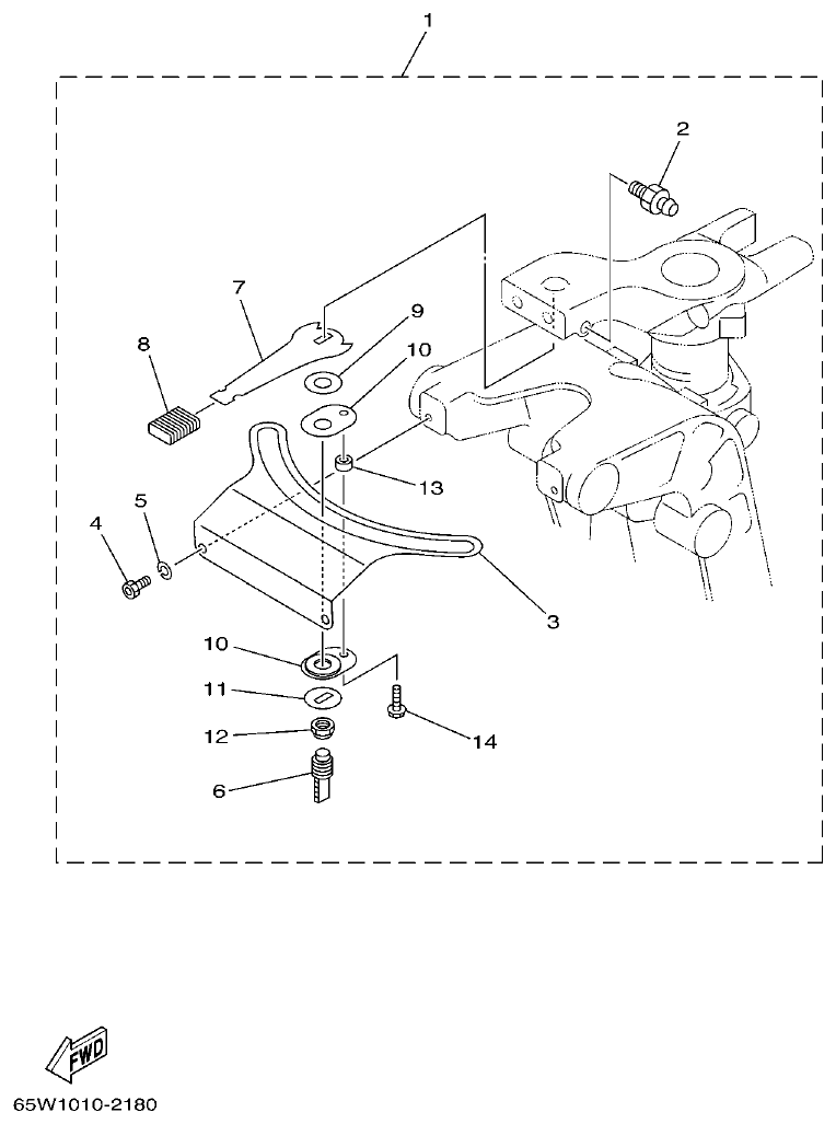 Yamaha F25D STEERING FRICTION parts diagram