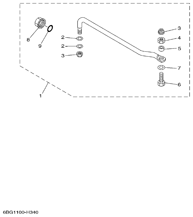 Yamaha F25D STEERING GUIDE parts diagram