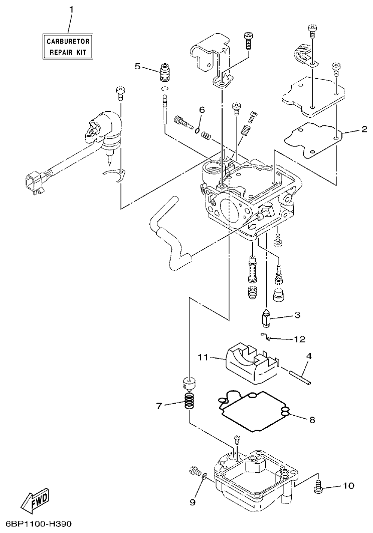 Yamaha F25D REPAIR KIT 2 parts diagram