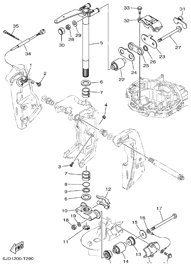 Yamaha F300BET, FL300BET, F300BET2, FL300BET2 BRACKET 2 parts diagram