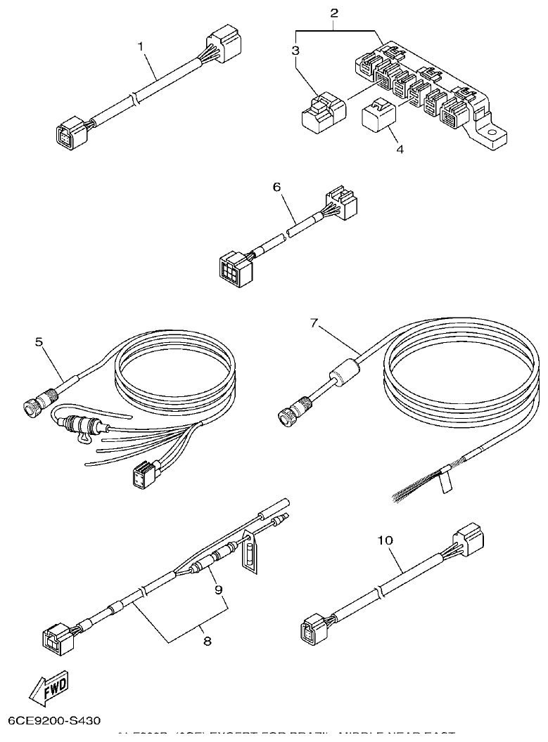 Yamaha F300BET, FL300BET, F300BET2, FL300BET2 OPTIONAL PARTS 3 parts diagram
