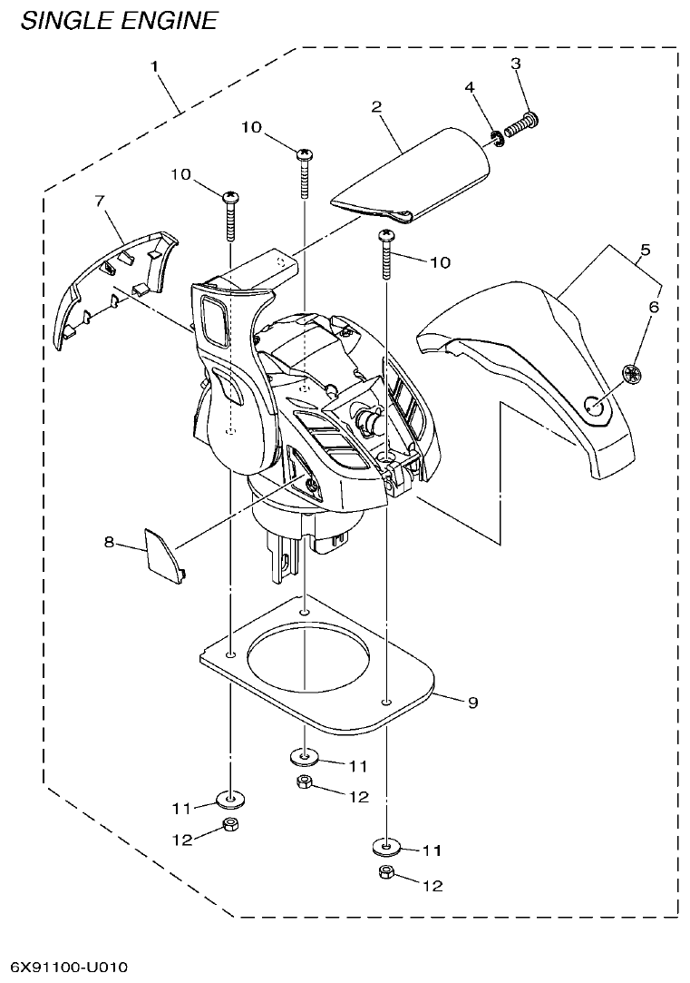 Yamaha F300DET, FL300DET DEC 1 (SINGLE) parts diagram