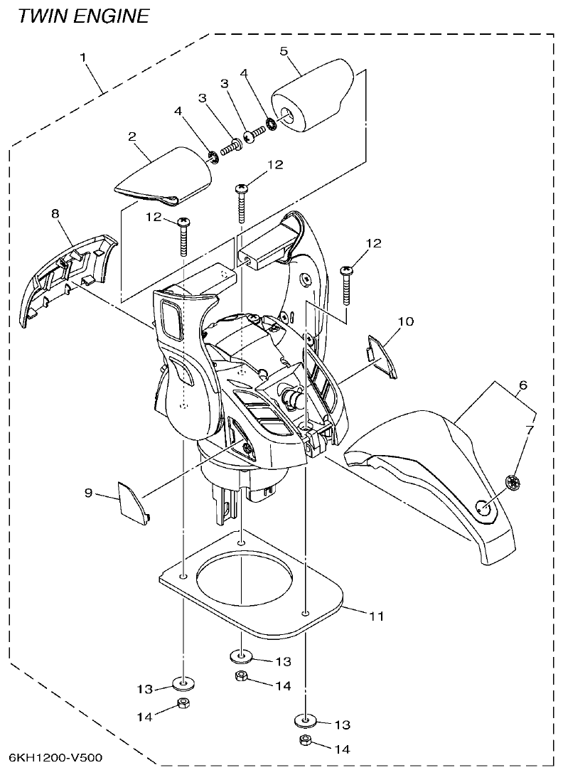 Yamaha F300DET, FL300DET DEC 3 (TWIN) parts diagram