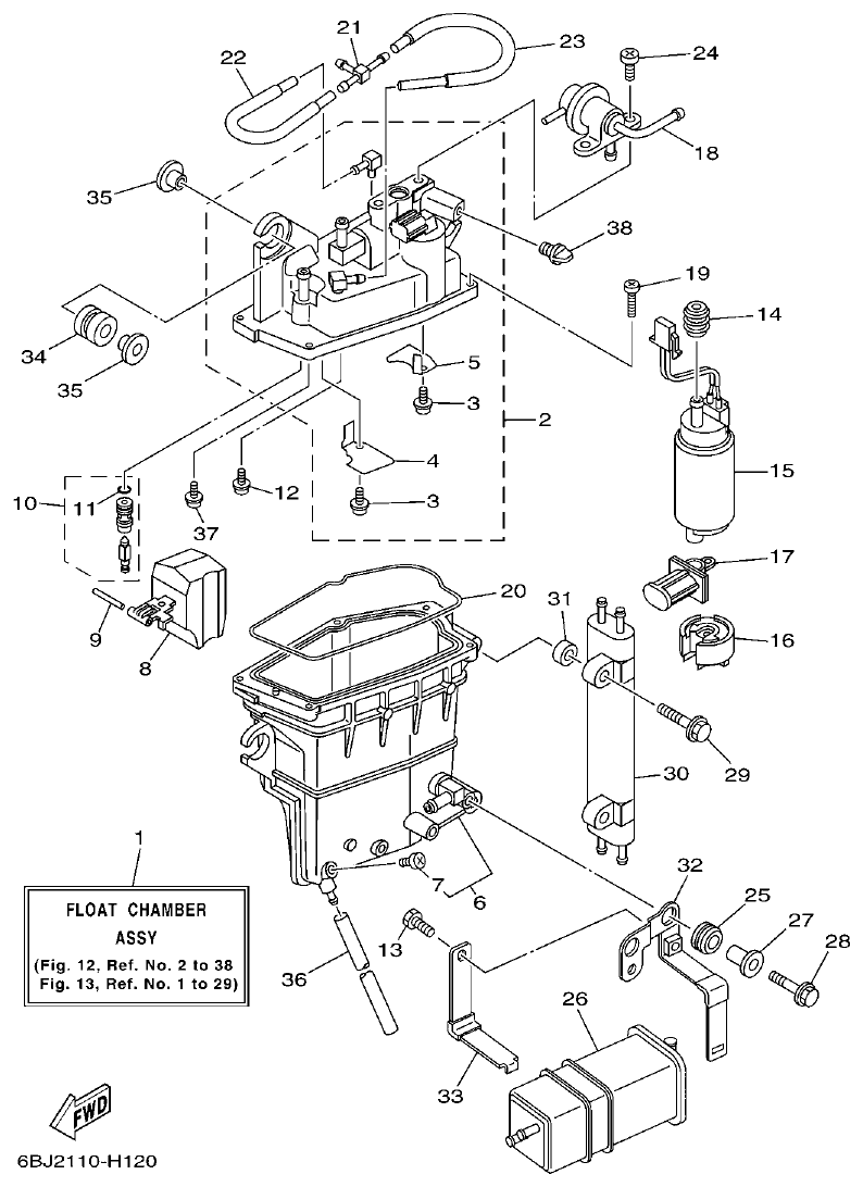 Yamaha 20 FUEL INJECTION PUMP 1 parts diagram