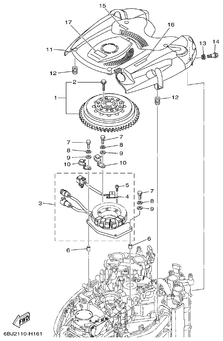 Yamaha 20 GENERATOR parts diagram