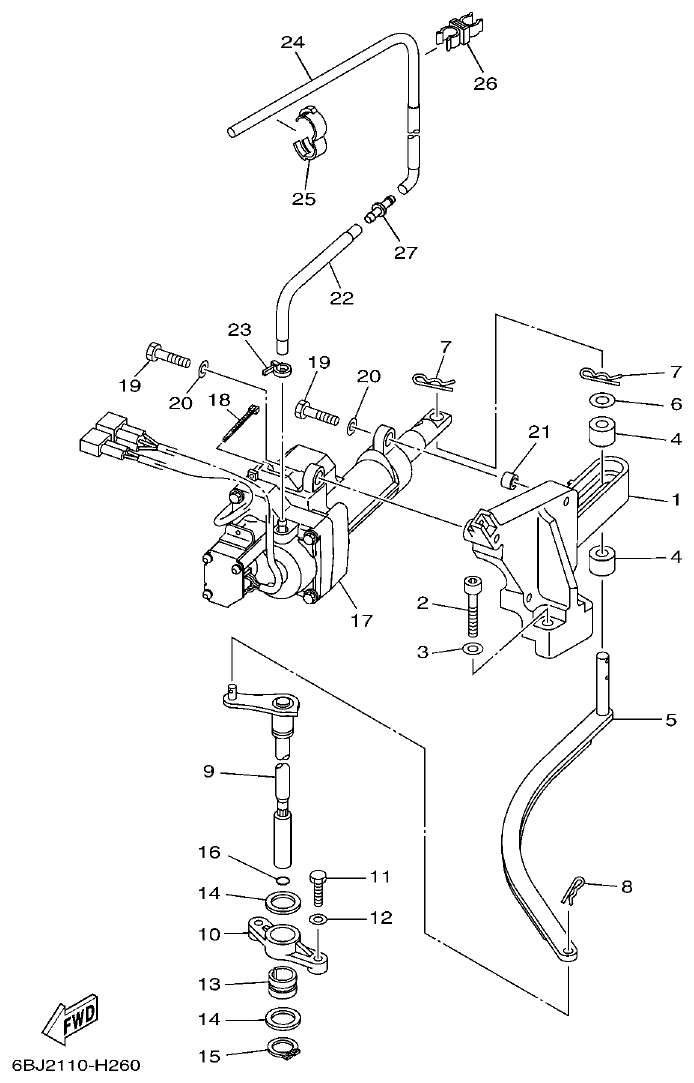 Yamaha 20 CONTROL parts diagram