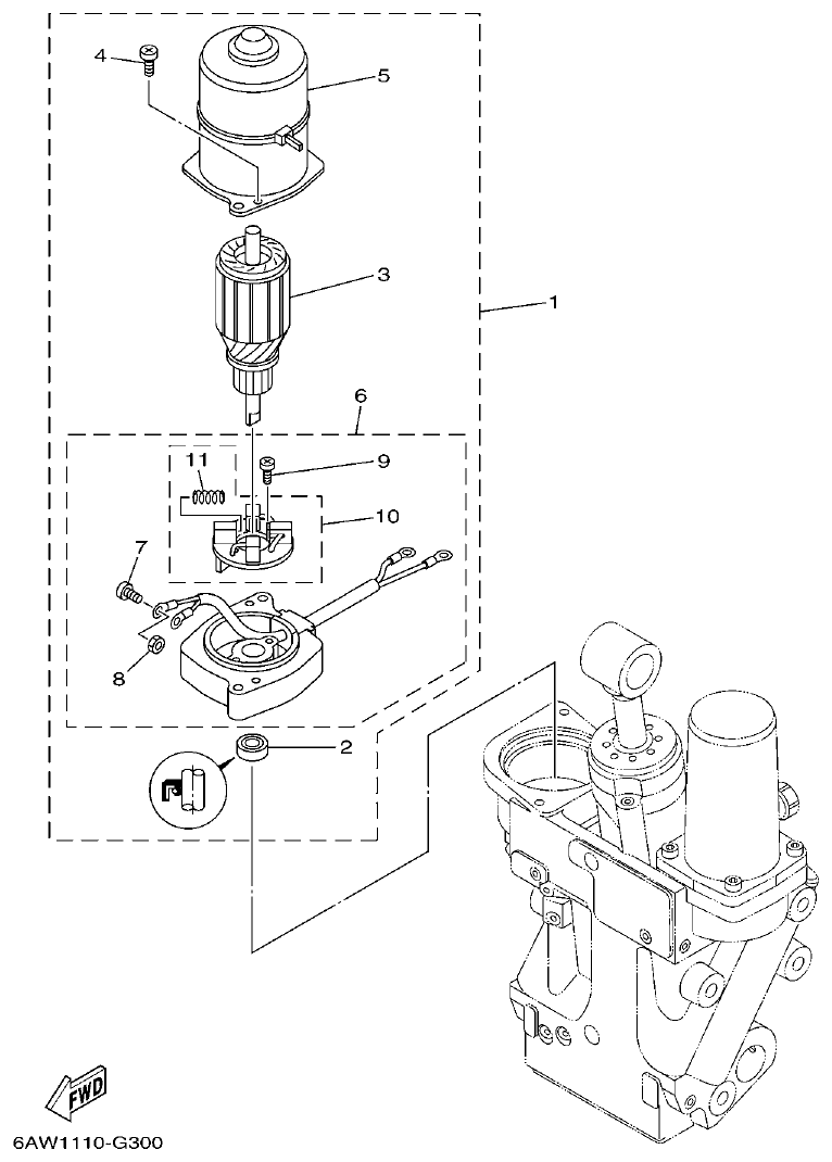 Yamaha 20 POWER TRIM & TILT ASSY 2 parts diagram