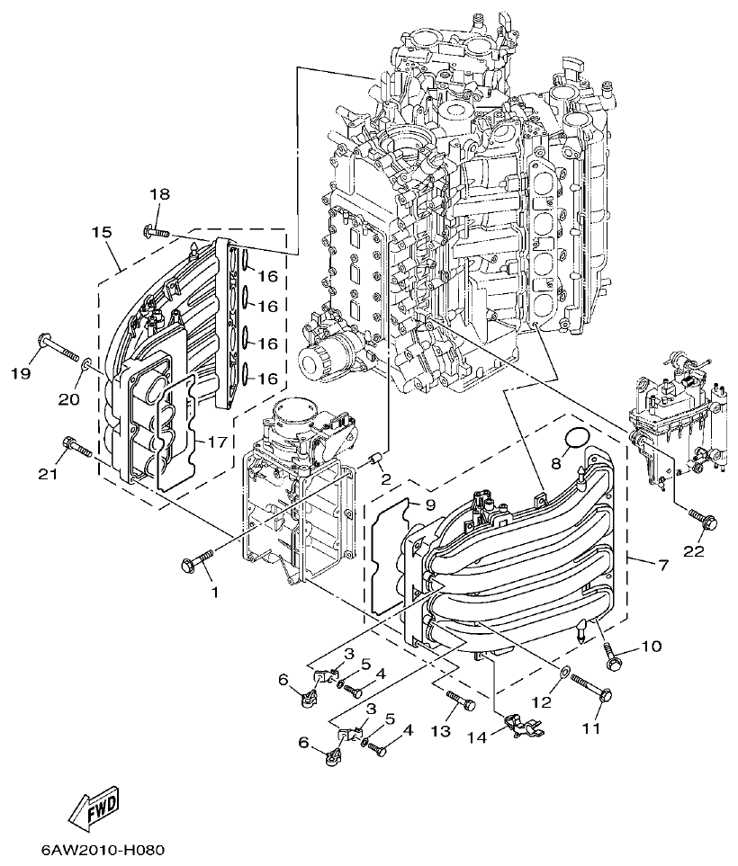 Yamaha 20 INTAKE 1 parts diagram