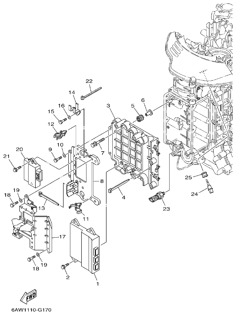 Yamaha F350AET, FL350AET ELECTRICAL 1 parts diagram